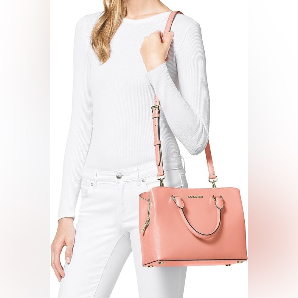 Michael Kors Savannah Satchel Saffiano (Peach)